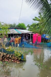 Hütte in Überschwemmungsgebiet